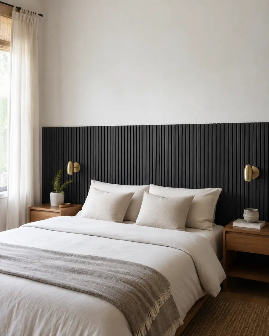 NORDAN Acoustic Slat Wood Wall Panels - Black