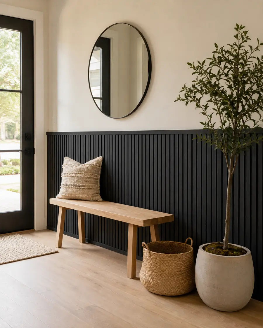 NORDAN Acoustic Slat Wood Wall Panels - Black
