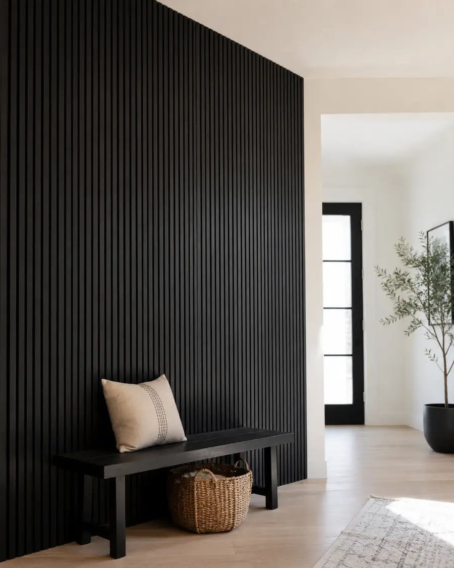 NORDAN Acoustic Slat Wood Wall Panels - Black