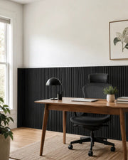 NORDAN Acoustic Slat Wood Wall Panels - Black
