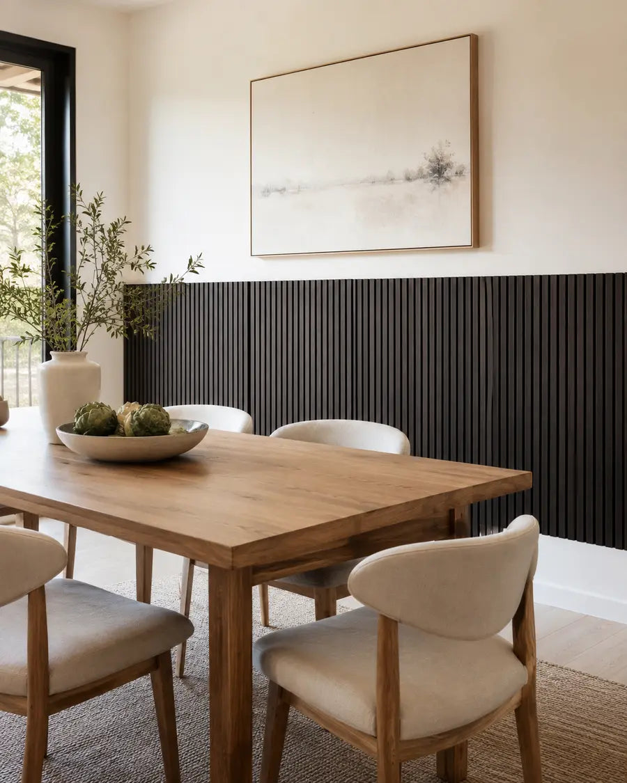 NORDAN Acoustic Slat Wood Wall Panels - Dark Walnut