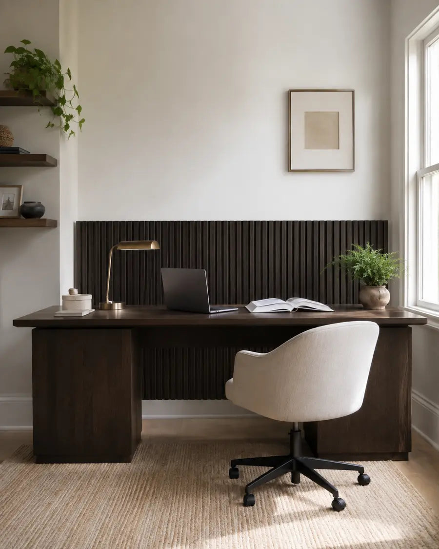 NORDAN Acoustic Slat Wood Wall Panels - Dark Walnut