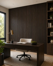 NORDAN Acoustic Slat Wood Wall Panels - Dark Walnut