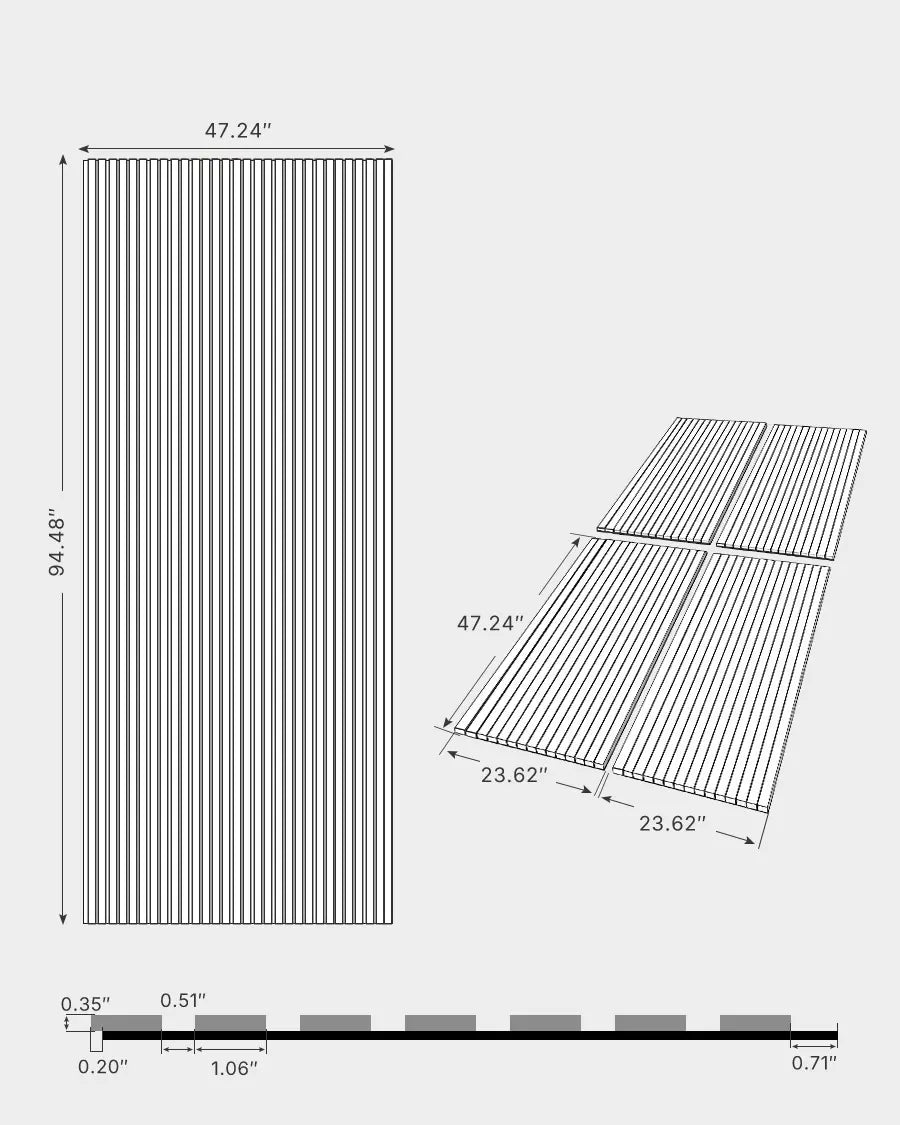 NORDAN 3-Sided Wrapped Acoustic Wood Slat Wall Panels – Teak
