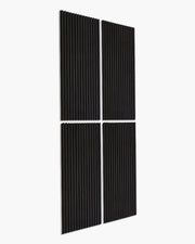 NORDAN 3-Sided Wrapped Acoustic Wood Slat Wall Panels – Black