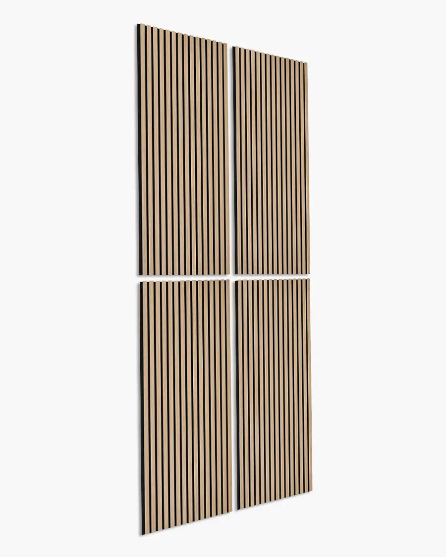 Acoustic Wood Slat Wall Panels – 3-Sided Wrapped – Oak
