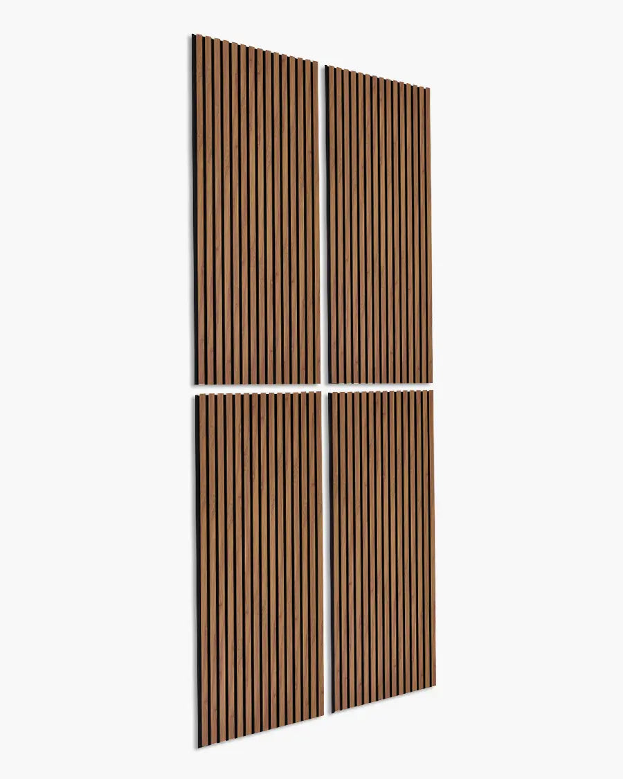 NORDAN 3-Sided Wrapped Acoustic Wood Slat Wall Panels – Teak