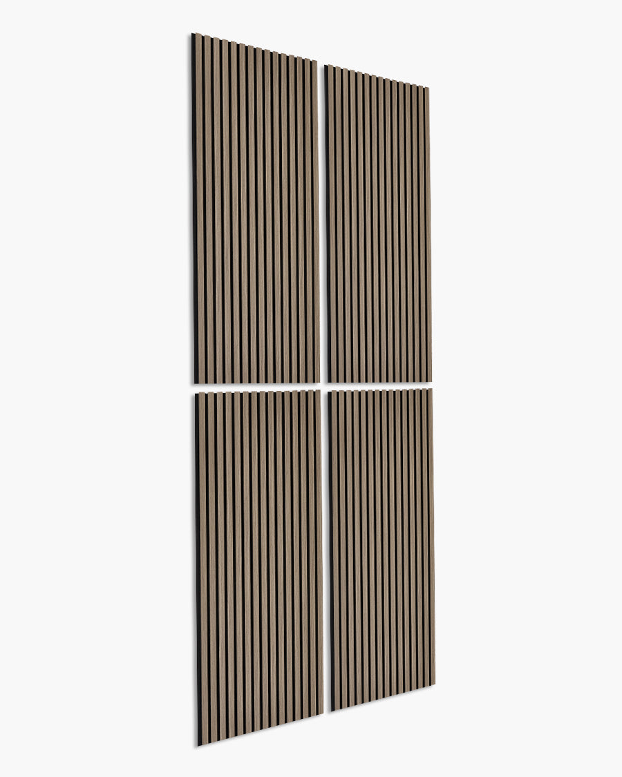 Acoustic Wood Slat Wall Panels – 3-Sided Wrapped – Walnut