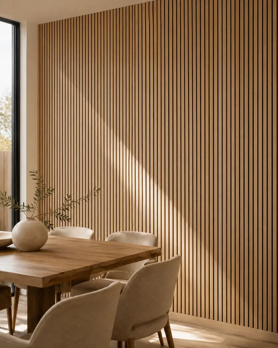 NORDAN Acoustic Slat Wood Wall Panels - Oak