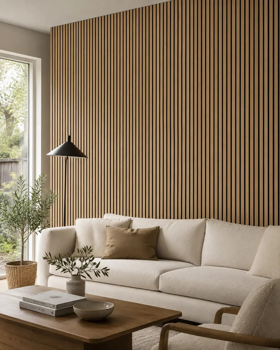 NORDAN Acoustic Slat Wood Wall Panels - Oak