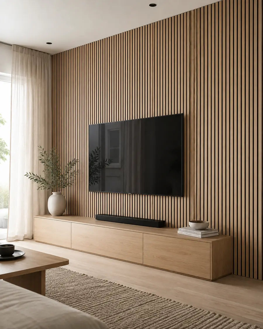 NORDAN Acoustic Slat Wood Wall Panels - Oak