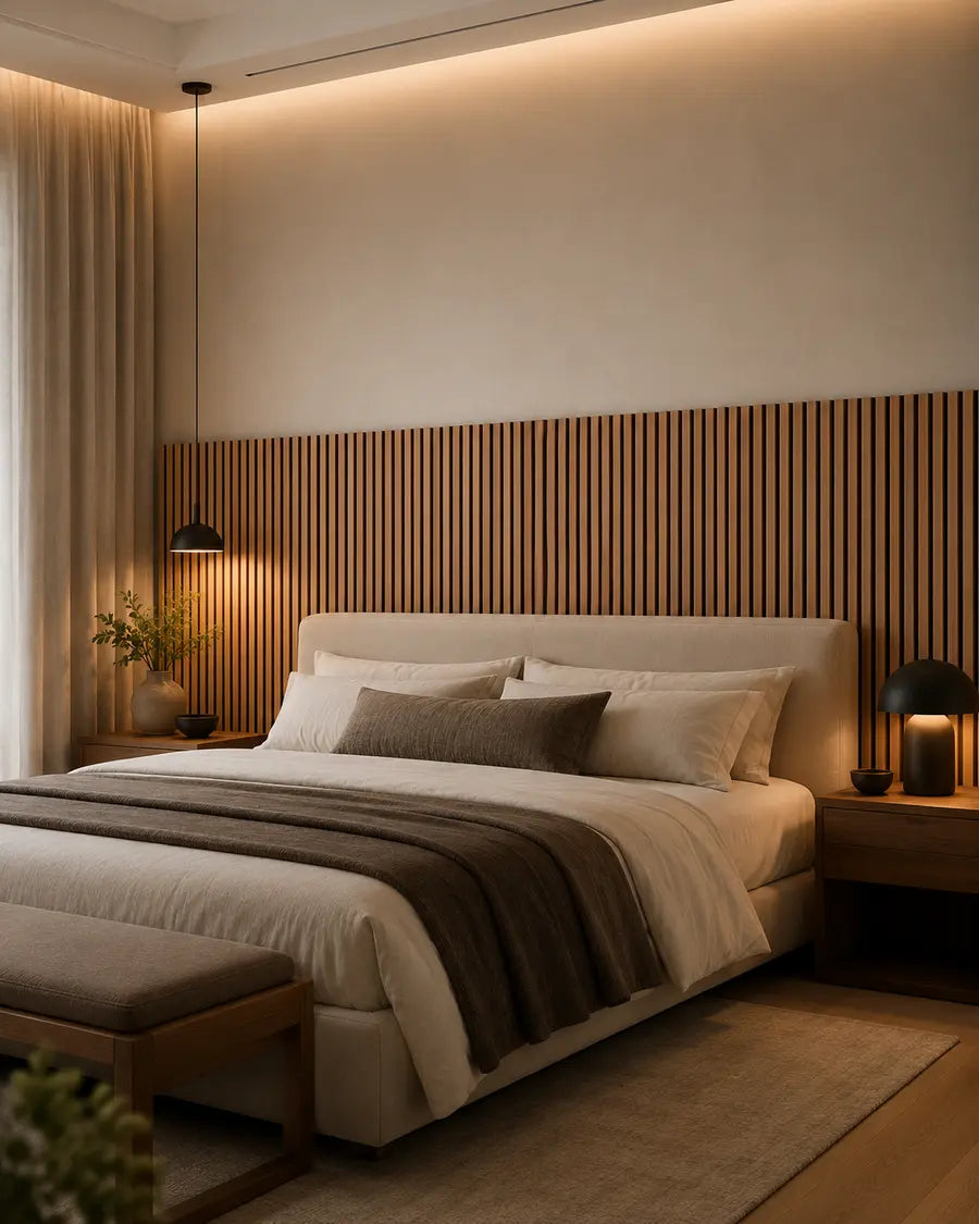 NORDAN Acoustic Slat Wood Wall Panels - Teak