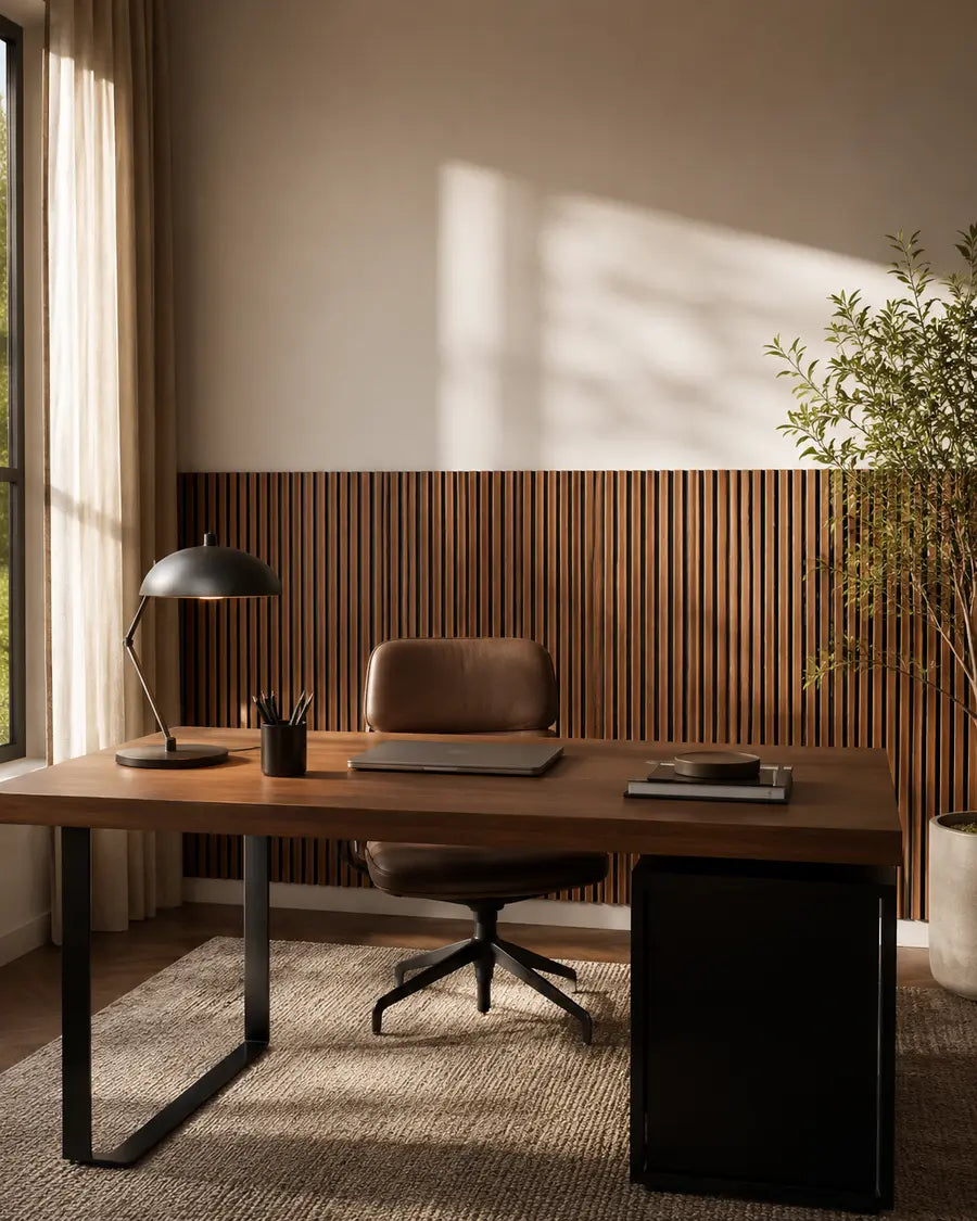 NORDAN Acoustic Slat Wood Wall Panels - Teak