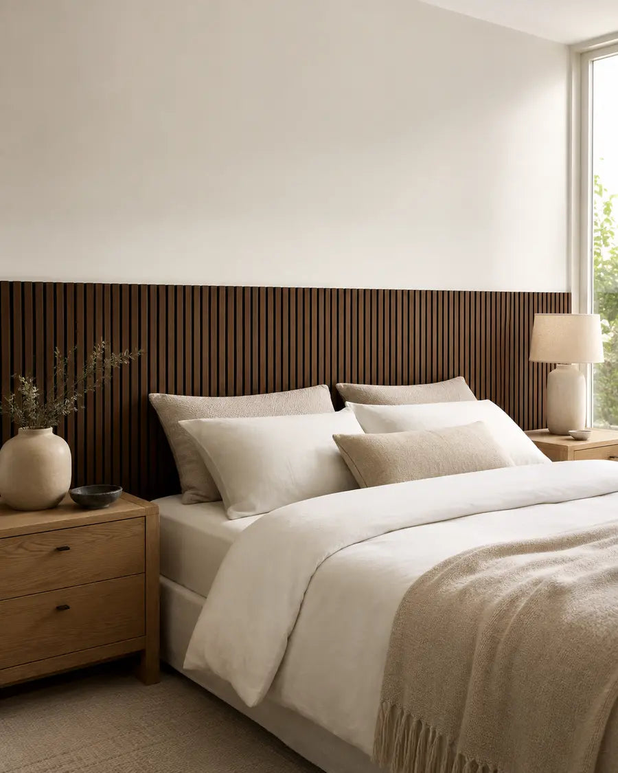 NORDAN Acoustic Slat Wood Wall Panels - Walnut