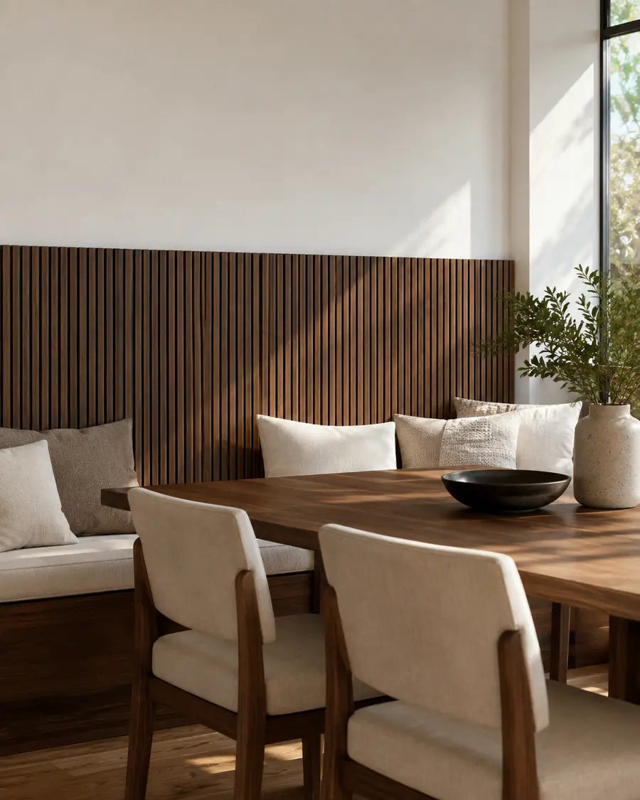 NORDAN Acoustic Slat Wood Wall Panels - Walnut