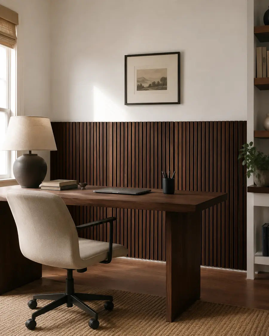 NORDAN Acoustic Slat Wood Wall Panels - Walnut