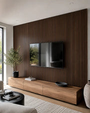 NORDAN Acoustic Slat Wood Wall Panels - Walnut